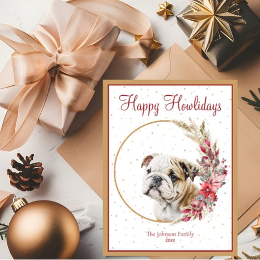 Fijne vakantie Schattigee Engelse Bulldog Feestdagenkaart