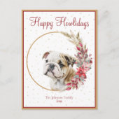 Fijne vakantie Schattigee Engelse Bulldog Feestdagenkaart (Voorkant)