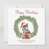 Fijne vakantie Schattigee Husky Dog Feestdagenkaart (Voorkant)