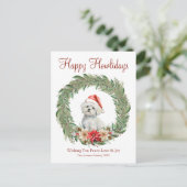 Fijne vakantie Schattigee Maltese hond Feestdagenkaart (Staand voorkant)