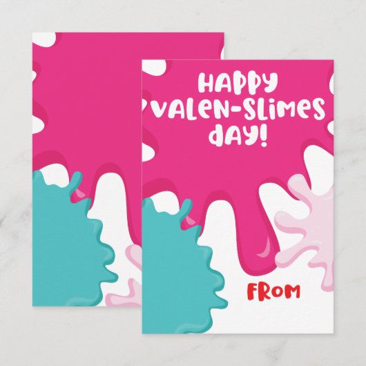 Fijne Valen-Slimes dag! Valentijnsdag Kaart (Voorkant / Achterkant)