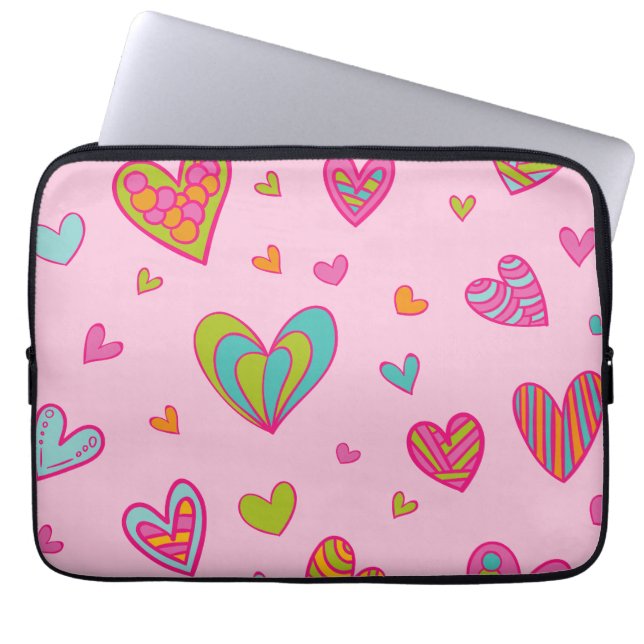 Fijne valentijn 2023 met hartliefde laptop sleeve (Voorkant)
