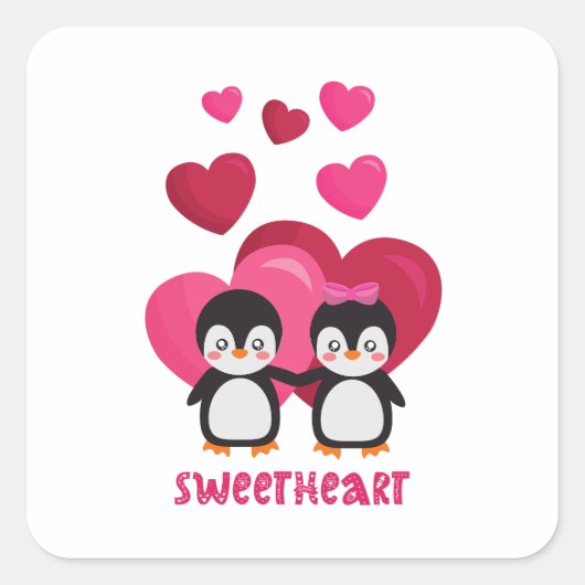 Fijne valentijn 2023 Mijn zoete hart Vierkante Sticker (Voorkant)