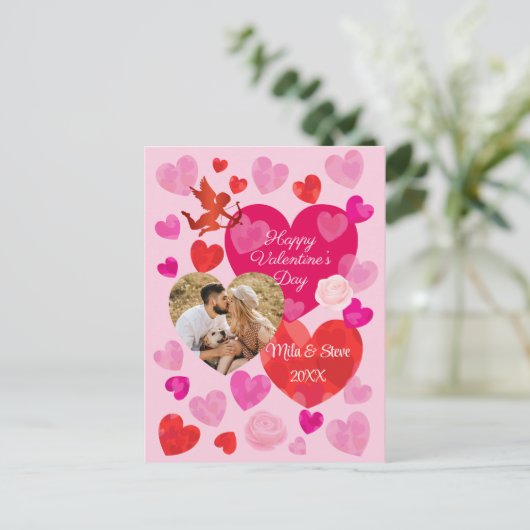 Fijne Valentijn Dag Feestdagenkaart (Staand voorkant)