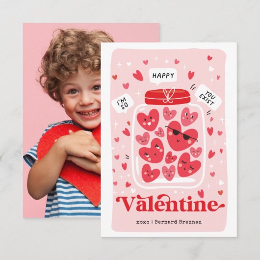 Fijne Valentijn dag fotokaart Kaart (Voorkant / Achterkant)