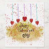 Fijne Valentijn Dag Wijn Etiket (Enkel label)