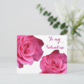 Fijne Valentijn liefde mooie roze rozen bloemstuk  Briefkaart (Staand voorkant)