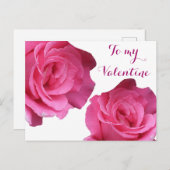Fijne Valentijn liefde mooie roze rozen bloemstuk  Briefkaart (Voorkant / Achterkant)