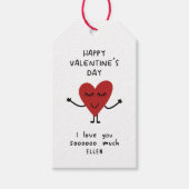 Fijne Valentijn met een Schattigee Cartoon Cadeaulabel (Voorkant)