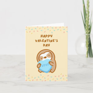 Fijne Valentijn XOXO Hugs en Kisses Sloth Kaart