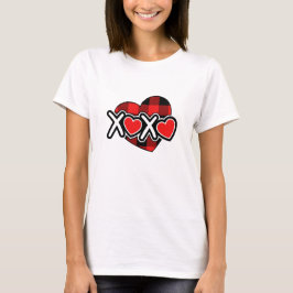 Fijne valentijn xoxo wit &rood t-shirt