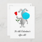 Fijne Valentijnsdag 2021 Dog Mask Feestdagenkaart (Voorkant / Achterkant)