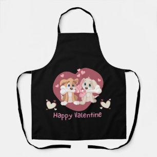 Fijne Valentijnsdag 2023 Funny Dogs Cute Schort