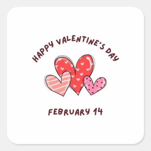 Fijne Valentijnsdag 2023 - Valentijn 14 februari Vierkante Sticker (Voorkant)