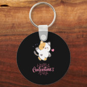 Fijne Valentijnsdag 2023 - Valentijn met katten Sleutelhanger (Voorkant)