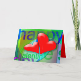 Fijne Valentijnsdag 2 Rode harten groet Feestdagen Kaart