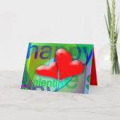 Fijne Valentijnsdag 2 Rode harten groet Feestdagen Kaart (Voorkant)