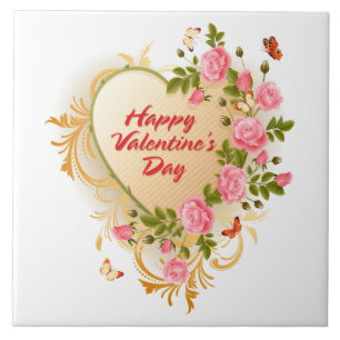 Fijne Valentijnsdag 2 Tile Tegeltje