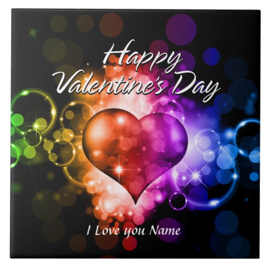 Fijne Valentijnsdag 5 Tile Tegeltje (Voorkant)