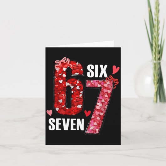 Fijne Valentijnsdag 67 Meme Harten Coquette Strik  Kaart (Voorkant)