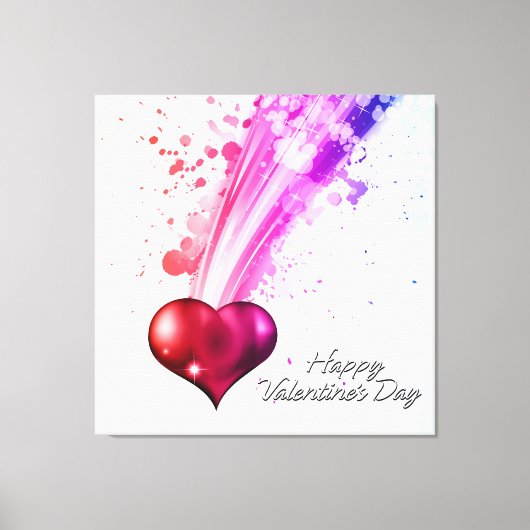 Fijne Valentijnsdag 6 Wrapped Canvas Afdruk (Voorkant)