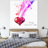 Fijne Valentijnsdag 6 Wrapped Canvas Afdruk (Insitu (Slaapkamer))
