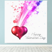 Fijne Valentijnsdag 6 Wrapped Canvas Afdruk (Insitu (Houten vloer))
