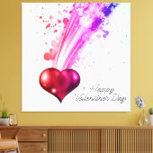 Fijne Valentijnsdag 6 Wrapped Canvas Afdruk (Insitu (Woonkamer))