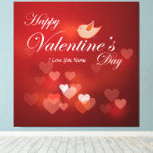 Fijne Valentijnsdag 6 Wrapped Canvas Afdruk (Insitu (Houten vloer))