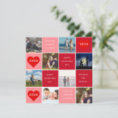 Fijne Valentijnsdag 8 Foto Raster Feestdagenkaart (Staand voorkant)