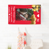 Fijne Valentijnsdag Aangepaste foto-monogram naam Spandoek (Insitu)