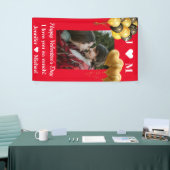 Fijne Valentijnsdag Aangepaste foto-monogram naam Spandoek (Beurs)