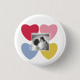 Fijne valentijnsdag - aangepaste fotocollage ronde button 3,2 cm