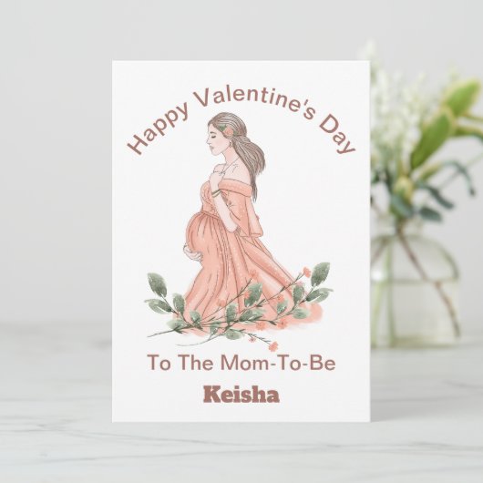 Fijne Valentijnsdag Aanstaande Moeder Kaart (Staand voorkant)