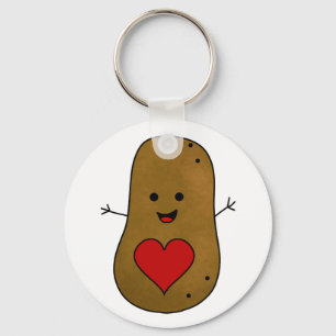 Fijne Valentijnsdag Aardappel, Liefde en Hartjes Sleutelhanger