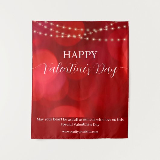 Fijne Valentijnsdag Achtergrond Wandkleed (Voorkant)