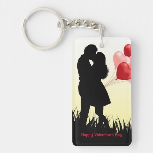 Fijne Valentijnsdag Acrylische Sleutelhanger (Voorkant)