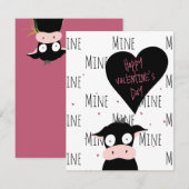 Fijne Valentijnsdag | Alleen Moooooo! | Koe woords Notitiekaartje (Voorkant / Achterkant)