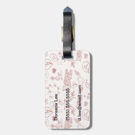 Fijne Valentijnsdag Bagagelabel (Achterkant verticaal)