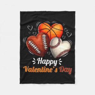 Fijne Valentijnsdag Basketbal Honkbal Voetbal Fleece Deken