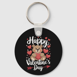 Fijne Valentijnsdag Beer Hart Schattige Koppels Sleutelhanger