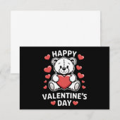 Fijne Valentijnsdag Beer Vday Bedankkaart (Voorkant / Achterkant)
