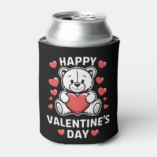 Fijne Valentijnsdag Beer Vday Blikjeskoeler (Blikje Voorkant)