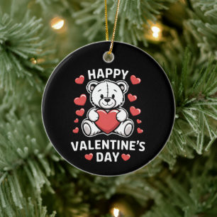 Fijne Valentijnsdag Beer Vday Keramisch Ornament
