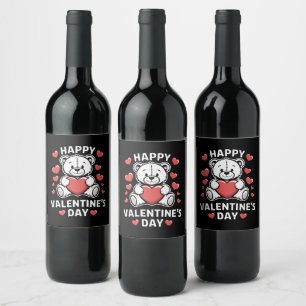 Fijne Valentijnsdag Beer Vday Wijn Etiket