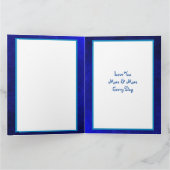 Fijne Valentijnsdag Blauwe Ombre Fotocard Kaart (Binnen)