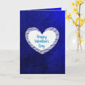 Fijne Valentijnsdag Blauwe Ombre Kaart (Gele Bloem)