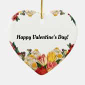 Fijne Valentijnsdag Bloem Foto Bruiloft Keramisch Ornament (Achterkant)
