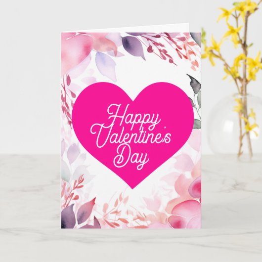 Fijne Valentijnsdag Bloem hart Vakantie Kaart (Gele Bloem)