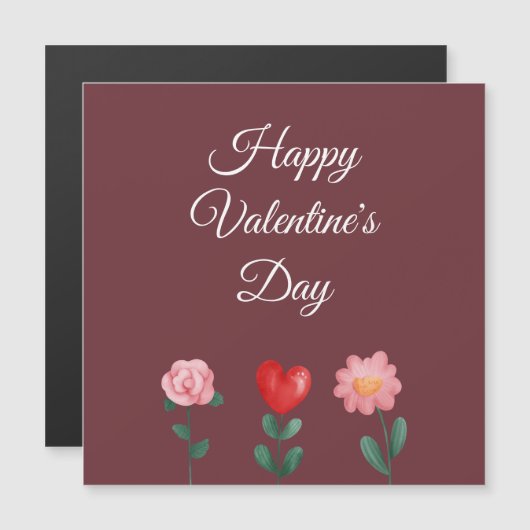 Fijne Valentijnsdag bloemen begraafkaart (Voorkant / Achterkant)